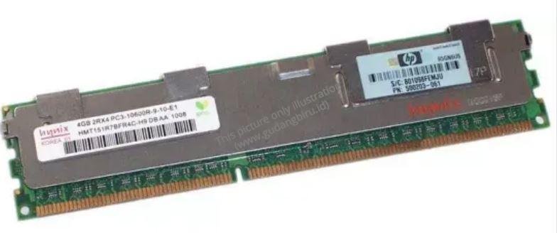 HP 4GB (1X4GB) 1333MHZ PC3-10600 CL9 DUAL RANK ECC REGISTERED DDR3 SDRAM DIMM GENUINE HP MEMORY KITHP 500658-B21 500203-061 501534-001